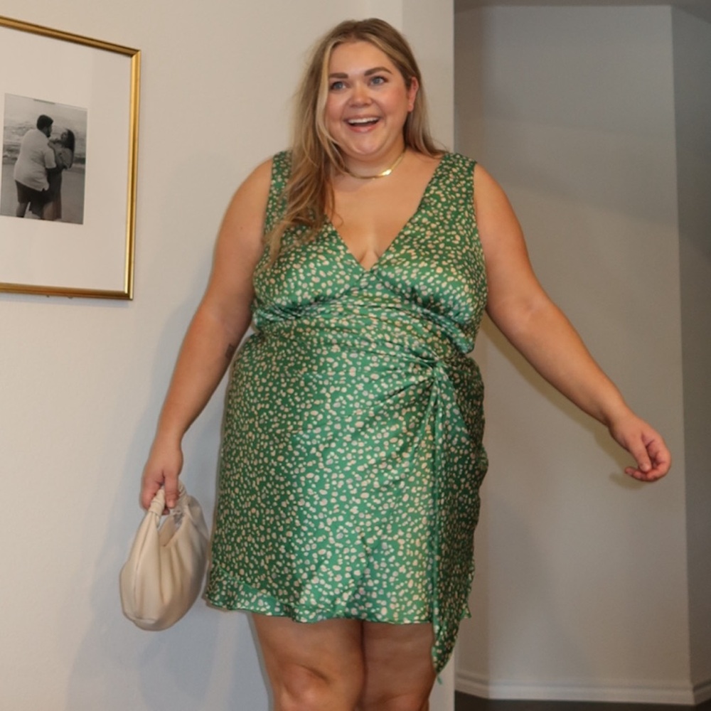 Green mini dress